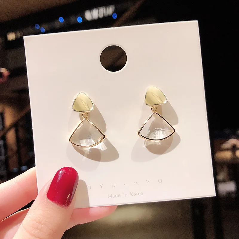 

2019 New Triangular Dangle Earrings for Women Punk Earrings Female Metallic Earrings Geometric Jewelry