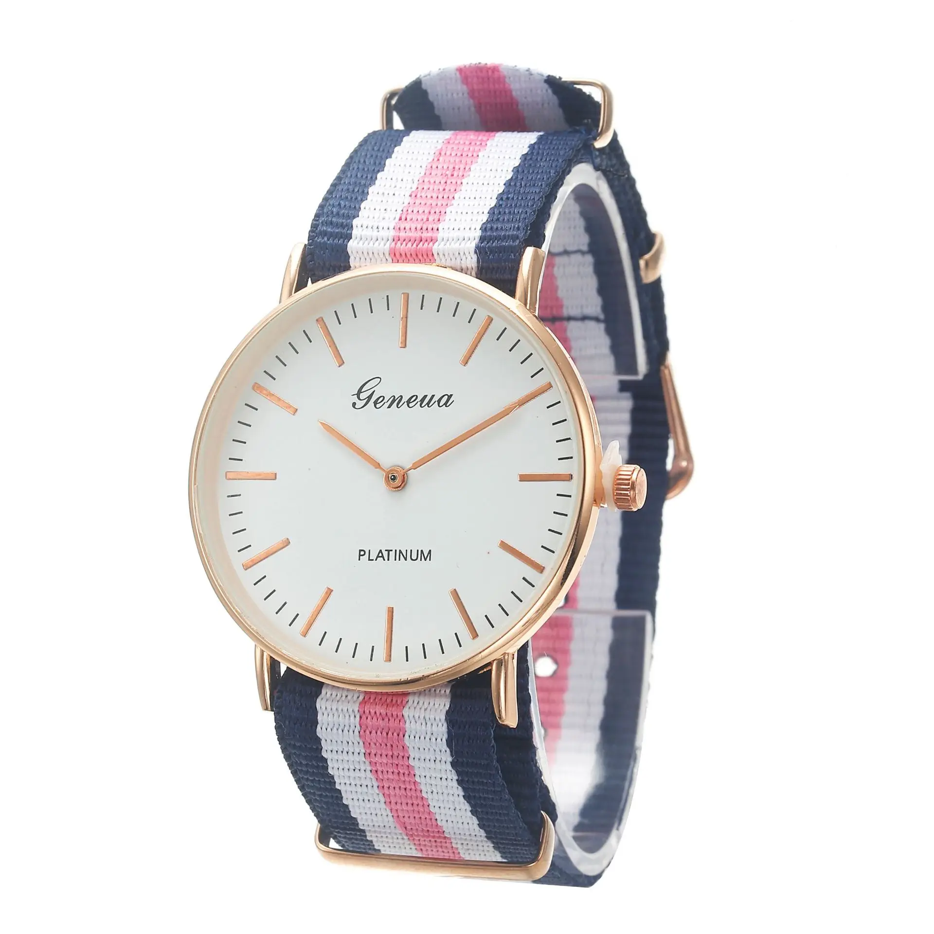 

AliExpress Hot Sales Geneva Fashion Ultra-Thin Cowboy Canvas Watch Multi-color Geneva Students Sports Quartz Watch