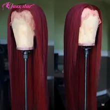 Бразильский Wig13x4 прямой Бургундский парик на кружеве 99J кружевные передние человеческие волосы парики для черных женщин предварительно выщипанные не Реми джазовая звезда