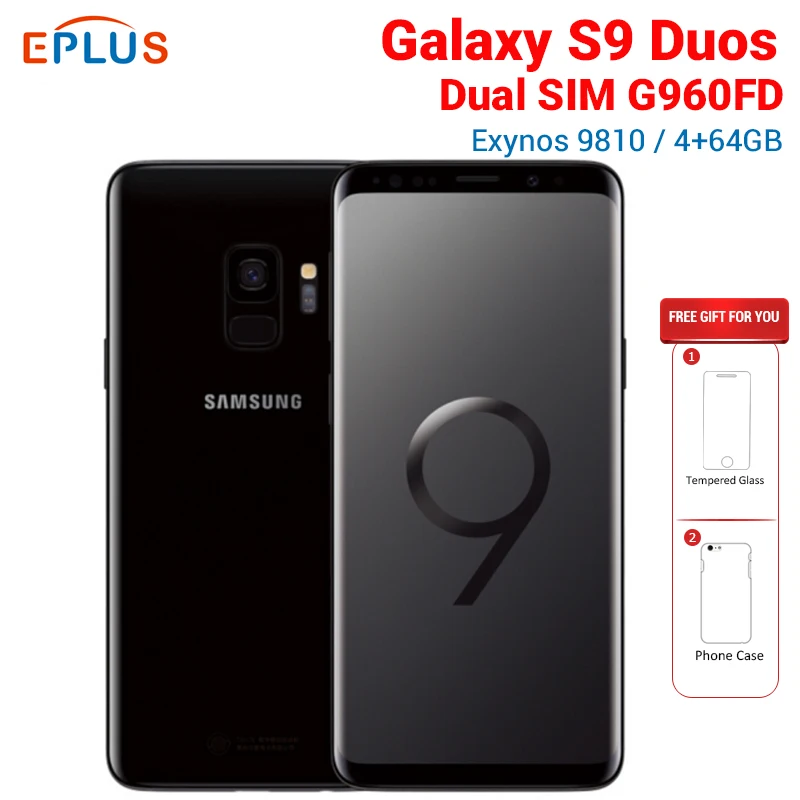 

New Original EU version 5.8 inch Samsung Galaxy S9 Duos G960F/DS G960FD Dual SIM Mobile Phone 4GB RAM 64GB ROM NFC 4G SmartPhone
