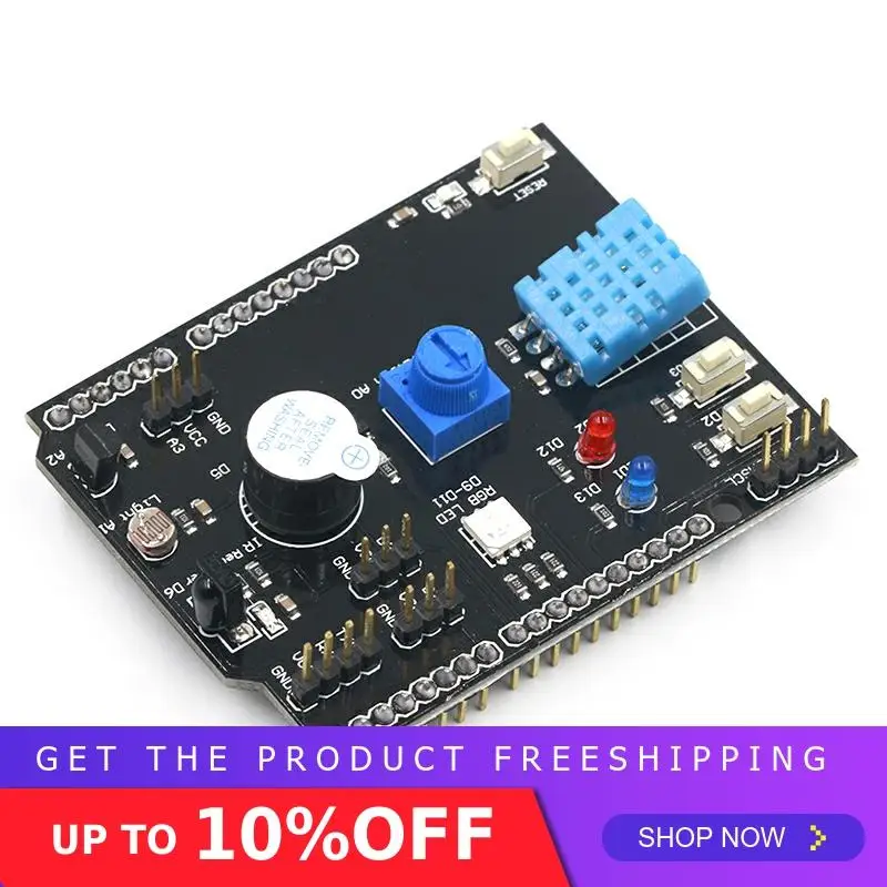 DHT11 LM35 датчик температуры и влажности Многофункциональный Плата расширения адаптер для Arduino UNO R3 RGB светодиодный ИК-приемник зуммер IEC