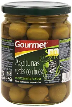 

Gourmet - Aceitunas verdes con hueso - Manzanilla extra - 250 g