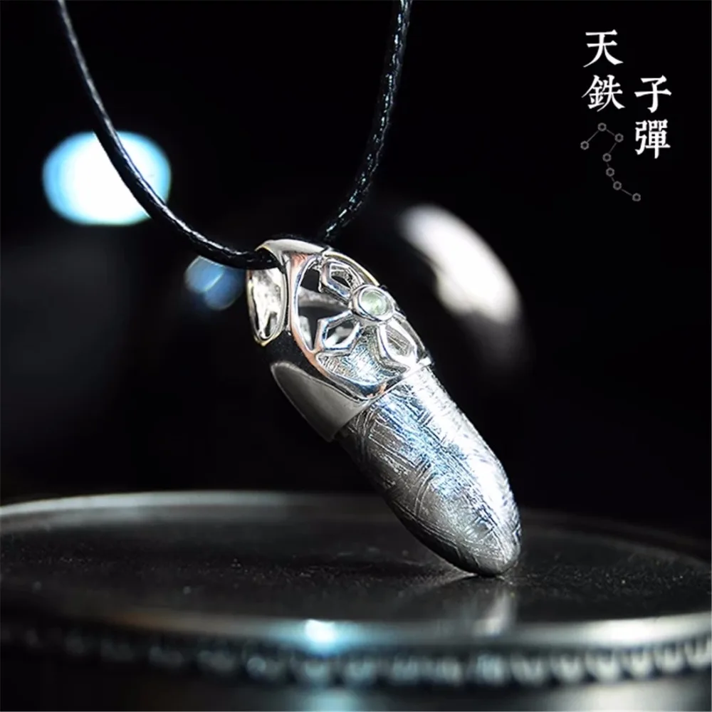 Natural Gibeon Meteorite Moldavite Pendant (2)