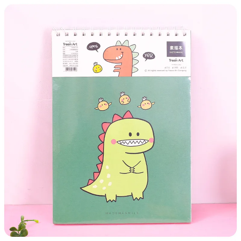 Милый мультфильм Динозавр Kawaii альбом для рисования A4 чистая бумага Блокнот 80P