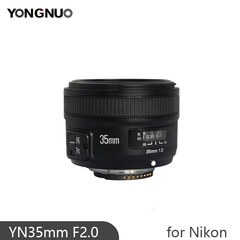YONGNUO YN35mm F2.0 F2N объектив AF/MF Фокус для Nikon F крепление D7100 D3200 D3300 D3100 D5100 D90 DSLR камера