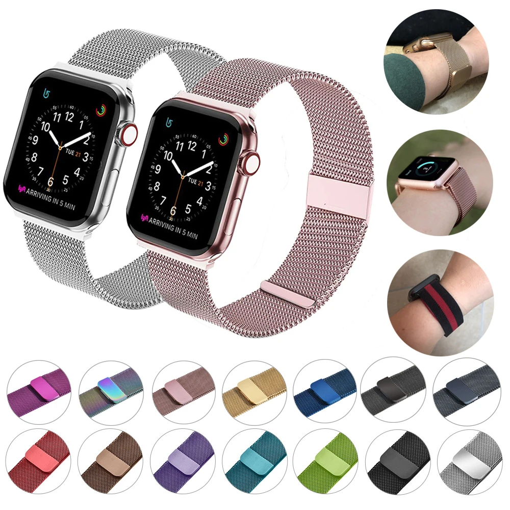 Ремешок из нержавеющей стали для Apple Watch Band 44 мм 42 iwatch 5 4 полосы 40 38 спортивный