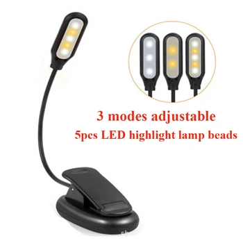 

Clip Clamp Lamp Flexible Arm 3 Modes 360° Adjustable 1000mAh Built-in Battery Table Lights for Study Work White Warm Color New