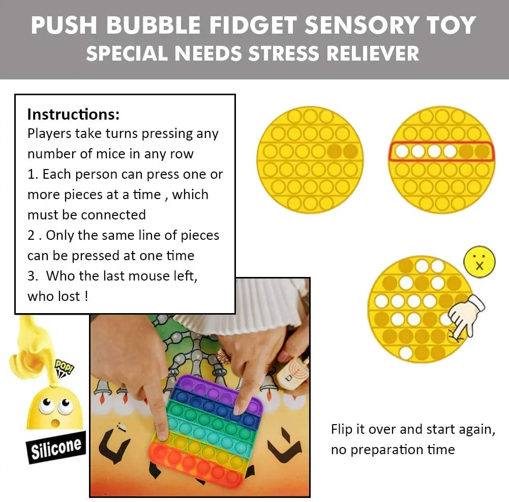 Push Pop Bubble Sensory Pop It Fidget Toy Push Pop Pop Bubble Sensory  Fidget Toy Stress Reliever Toys Rainbow Colors: Buy Online at Best Prices  in Bangladesh | Daraz.com.bd