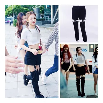 

kpop Blackpink Jennie same Fashion korean slim black Pencil Trousers ladies summer streetwear new Hip Hop Sexy high waist pants