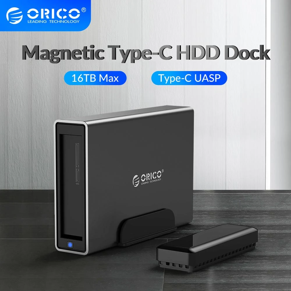 ORICO 3.5 inch HDD Case Aluminum Alloy Magnetic HDD Docking Station for 2.5/3.5 inch SATA HDD Enclosure 5Gbps Support UASP 16TB internal hard disk case to make external