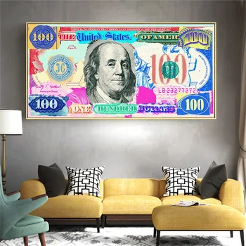 

Gold Standar Modern Pop Culture Money Style Street Art Inspirational Canvas Painting Wall Art Picture for Home Decor Cuadros