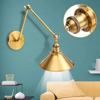 

Vintage Metal Brass Wall Light Industrial Loft Wall Lamp for Living Room Restaurant Cafe Home Indoor Light Fixtures
