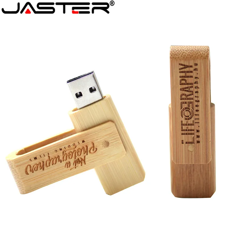 JASTER горячий USB2.0 деревянный вращающийся флеш накопитель USB 4 ГБ 8 16 32 64 Свадебный