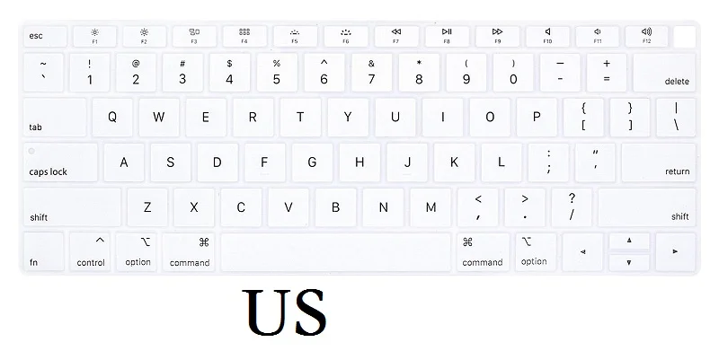 Кожа клавиатуры для Macbook Air 13 A1932, Силиконовая Водонепроницаемая защитная пленка - Color: US-White