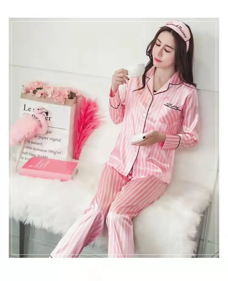 silk pajama pants Ice silk seven Piece Pajamas women's summer short sleeve sexy long sleeve two piece suit spring and Autumn white pajama pants