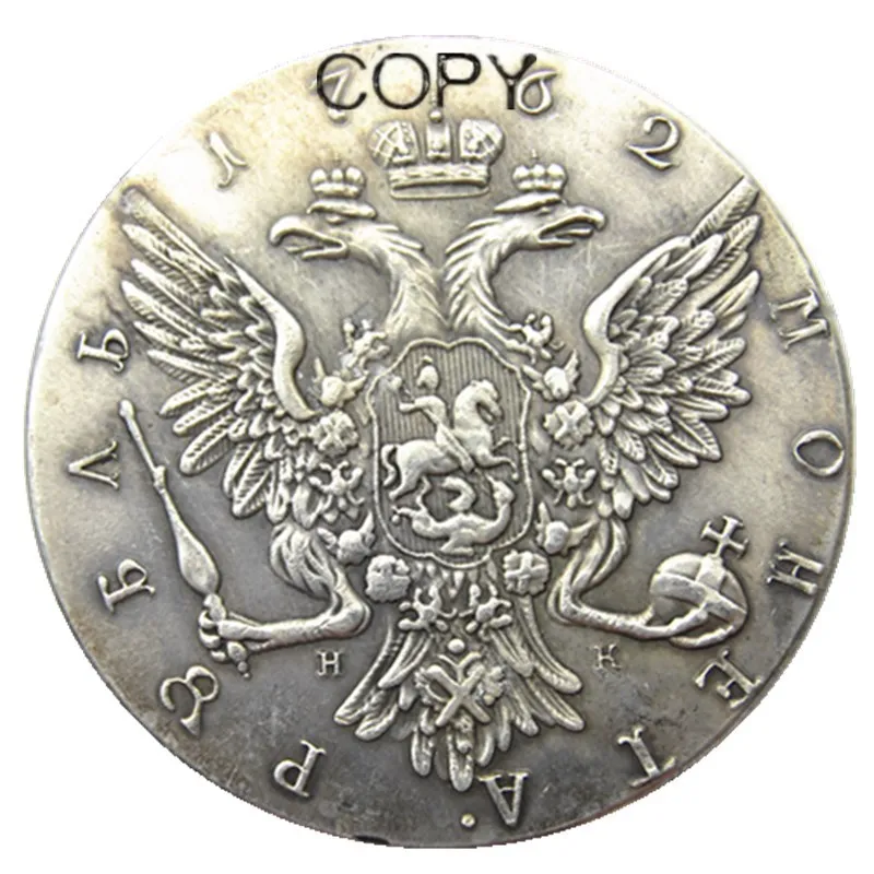 1762 Россия серебро 1 рубль/рубль Монета VF Catherine II KM-C672. СПб с серебряным покрытием копия монеты