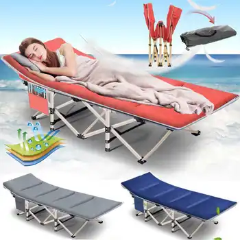 

Camping Bed Single Person Outdoor Folding Cot Portable Foldable Sleeping Pad Hiking Backpacking Picnic Camping Cot Bed Mat