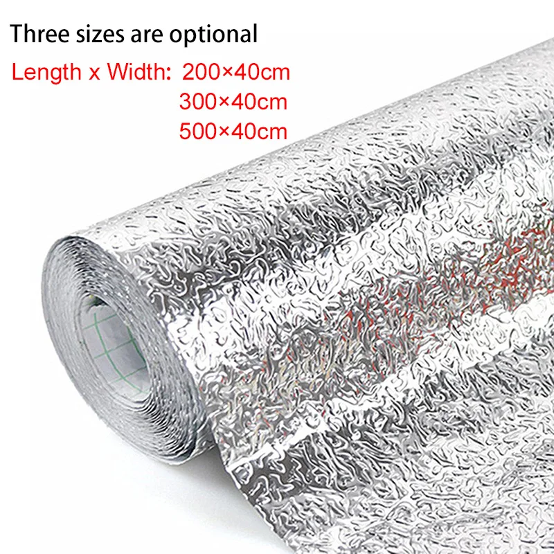 

Orange-peel Aluminum Foil Kitchen Waterproof And Oil-proof Sticker Self-adhesive Cabinet Sticker Wallpaper 40FP15