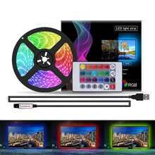 Usb 1 m-5 m rgb led 스트립 tv 백라이트 유연한 리본 led 스트립 빛 다이오드 + 원격 제어 중국 공급 업체에서 직접 구매(China)