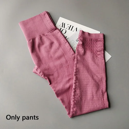 Pink Pants Energy бесшовные леггинсы+ бюстгальтер на бретельках 2 шт. Набор для йоги женский спортивный костюм для фитнеса Леггинсы для йоги с высокой талией набор для бега спортивная одежда - Цвет: Pink Pants