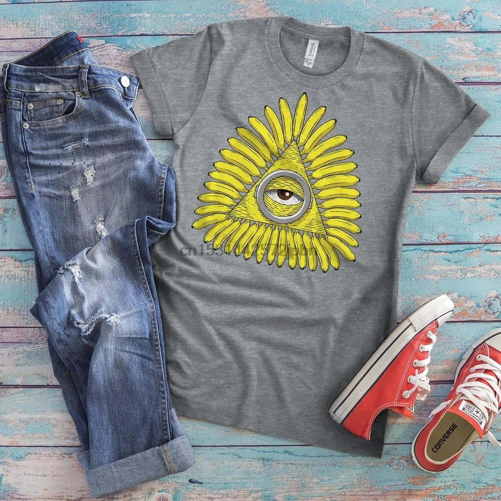 Third Eye Banana Shirt All Seeing T Evil Parody Of Providence Retro Vintage Pyramid Illuminati |