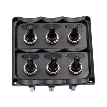 

Marine Toggle Switch Panel Electric 6 Gang Blue LED ON-OFF Power Socket