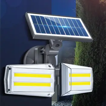 

SOLLED 80LEDs Solar Light Outdoor Waterproof Double-Head Motion Sensor COB Wall Lamp for Home Garden Yard