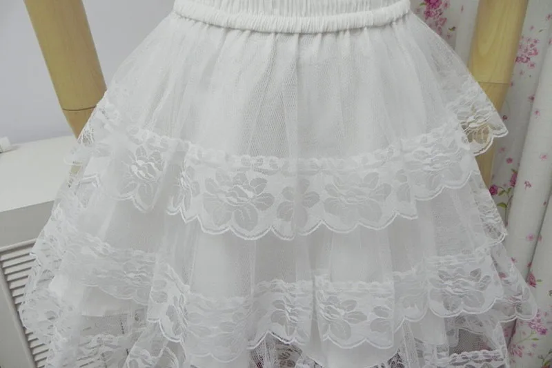 3 Layers Petticoat Crinoline Women Lolita Cosplay Skirt Princess Costume Lace Bridal Hoopless Ball Gown Underskirt Ladies