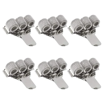 

6Pcs Triple Hole Pen Holder with Pocket Clip Pen Clipboard Holder Pen Clip Organizer for Notebook Home Office Pocket