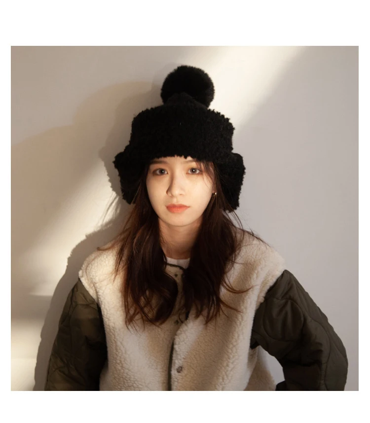 Beanies Knitted Winter Hat Unisex Fall/Winter Warm Hat Skullies Knitted Hat Ear Protection Wool Cap шляпа Gift sheepskin bomber hat