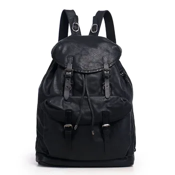 

New Leather Backpack Men's Casual Large Capacity Full-Grain Leather Travel Backpack Multi-Function Business Computer Bag