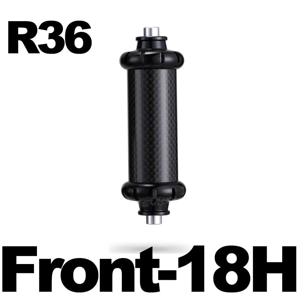 R36-Front-18H OG-EVKIN x Powerway R36 Super Light Road Bike Hubs Carbon Straight Pull Hub V-Brake Front/Rear 20/24H For Bicycle Hubs 10s/11s - Цвет: R36-Front-18H