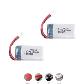

3.7V 400mah Lipo Battery For H31 SYMA X15 X5A-1 X15C X15W X4 H107 KY101 E33C E33 U816A V252 H6C rc drone parts 752035 battery