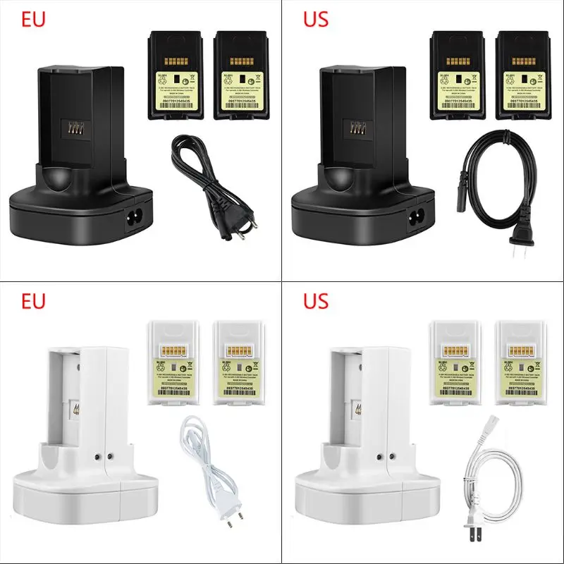 

Dual Charger Charging Dock Station Rechargeable Battery for X-box 360 Gamepad
