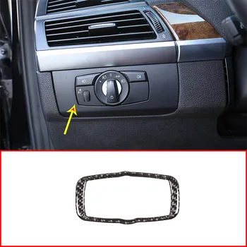 

Real Carbon Fiber For BMW X5 E70 X6 E71 2008-2013 Car Interior Headlight Switch Decoration Frame Trim Accessories