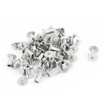 

UXCELL 30Pcs M5x10mm Nickel Plated Binding Screw Post For Scrapbook Photo Albums