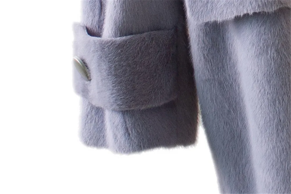 Зимнее теплое пальто с воротником «Питер Пэн», Двустороннее пальто из искусственного меха, Новая повседневная длинная куртка с длинным рукавом, свободная женская меховая куртка