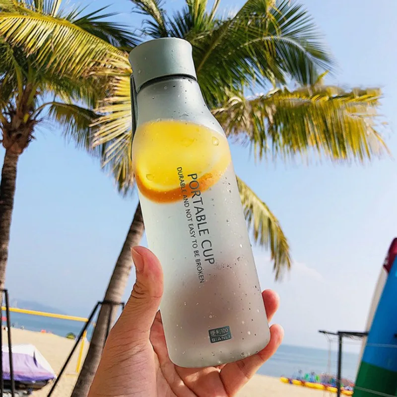 1 PC 480ml Portable Sports Drinking Clear Cup Square Water Bottle Milk Storage For Home School Office - Цвет: F