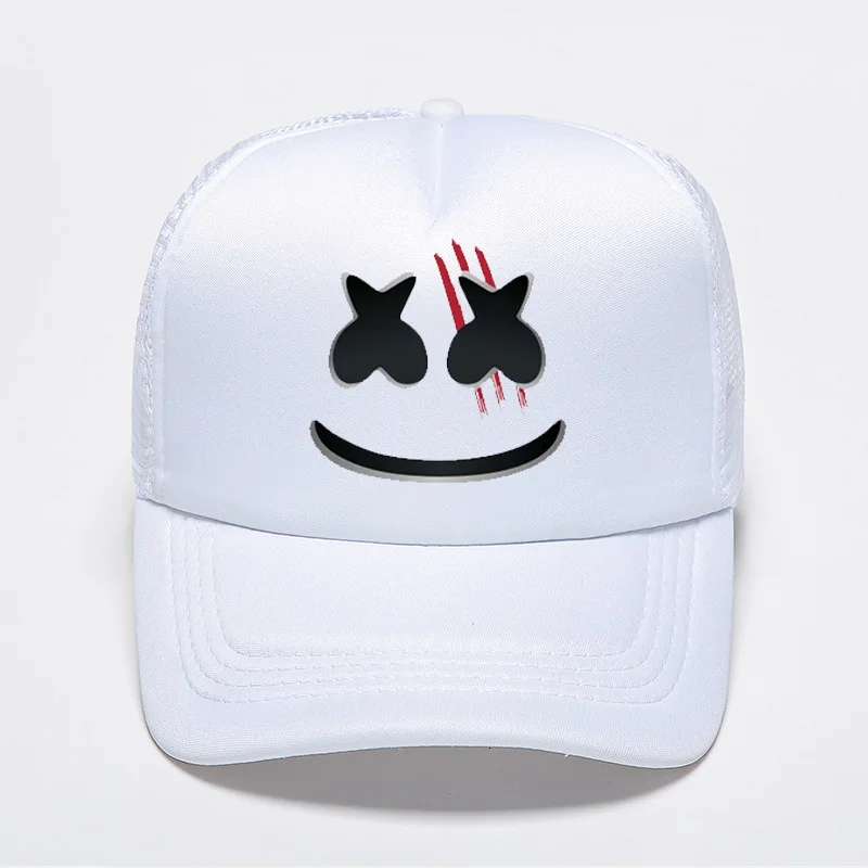 Хлопковые сахарные шляпы Marshmello Dj периферийная бейсболка Солнцезащитная Черная кепка поло шляпы bone avicii хип-хоп casquette gorras - Цвет: white