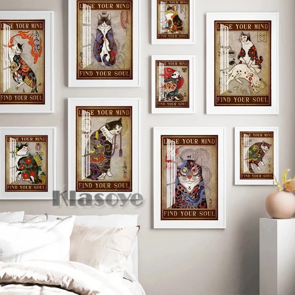 

Renaissance Animal Painting Posters Whimsical Printable Art Funny Kitty Wall Hanging Home Decor Canvas Prints Cat Lover Gift
