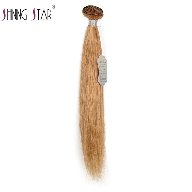 

Colored 27 Brazilian Straight Hair Bundles Honey Blonde Human Hair Weave Bundles Deal 1PC Remy Hair Shining Star Weft Extensions