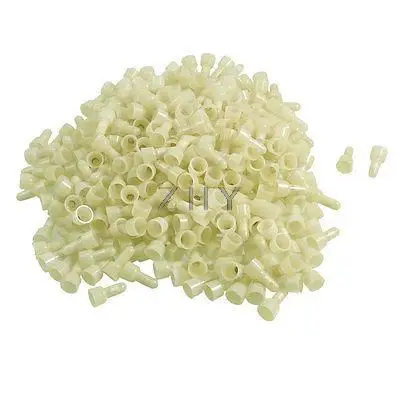 

400 Pcs 8mm x 17mm Safe Closed End Wire Connectors Crimp Caps Covers Beige
