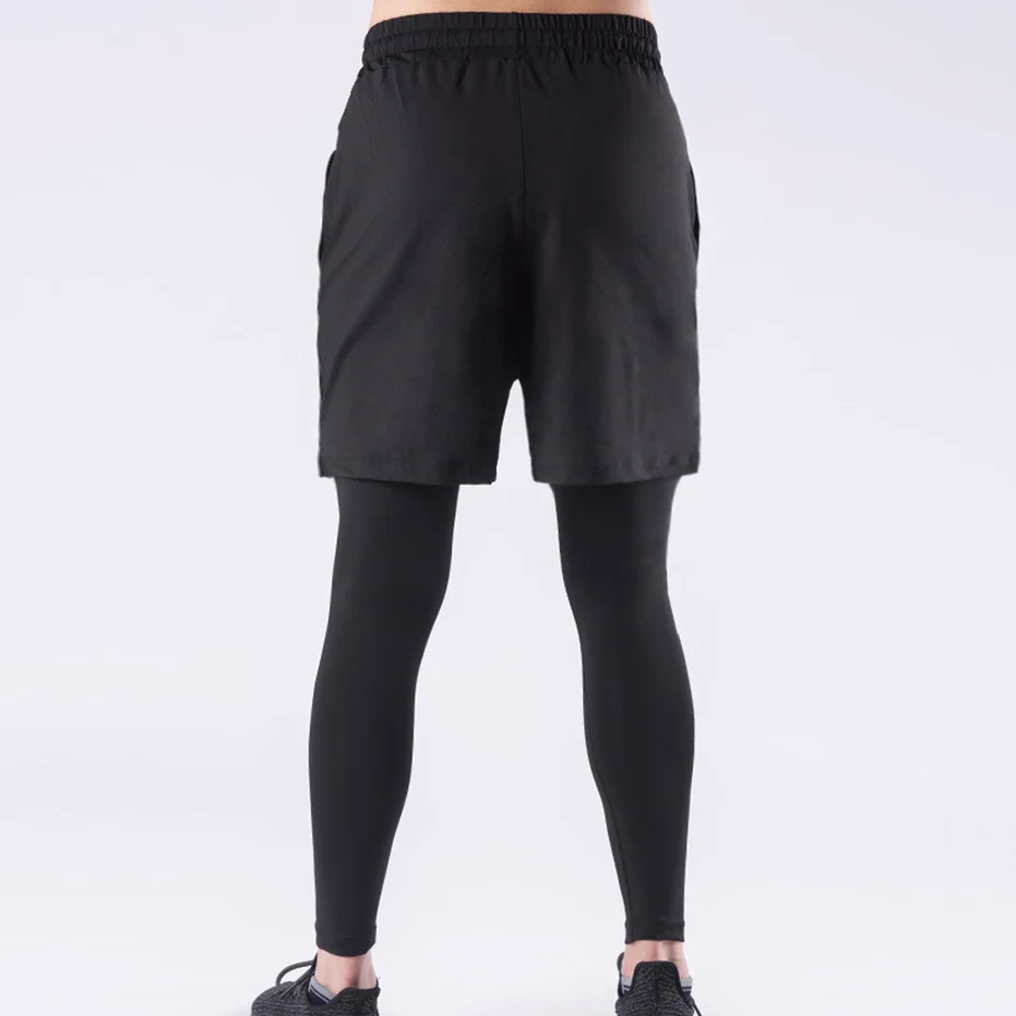 Big Size 4-7XL Men Quick Dry Stretch Running Pants with Pocket 2 In 1 Compression Sweatpants Gym Leggings Fitness Tights Custom