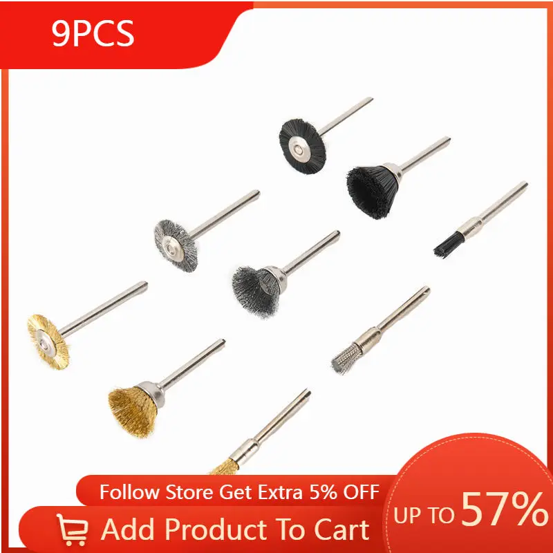 9pcs Wire Brushes Wheels Mini Drill Rotary Tool Metalworking Accessories Wheel Cup Rust | Инструменты