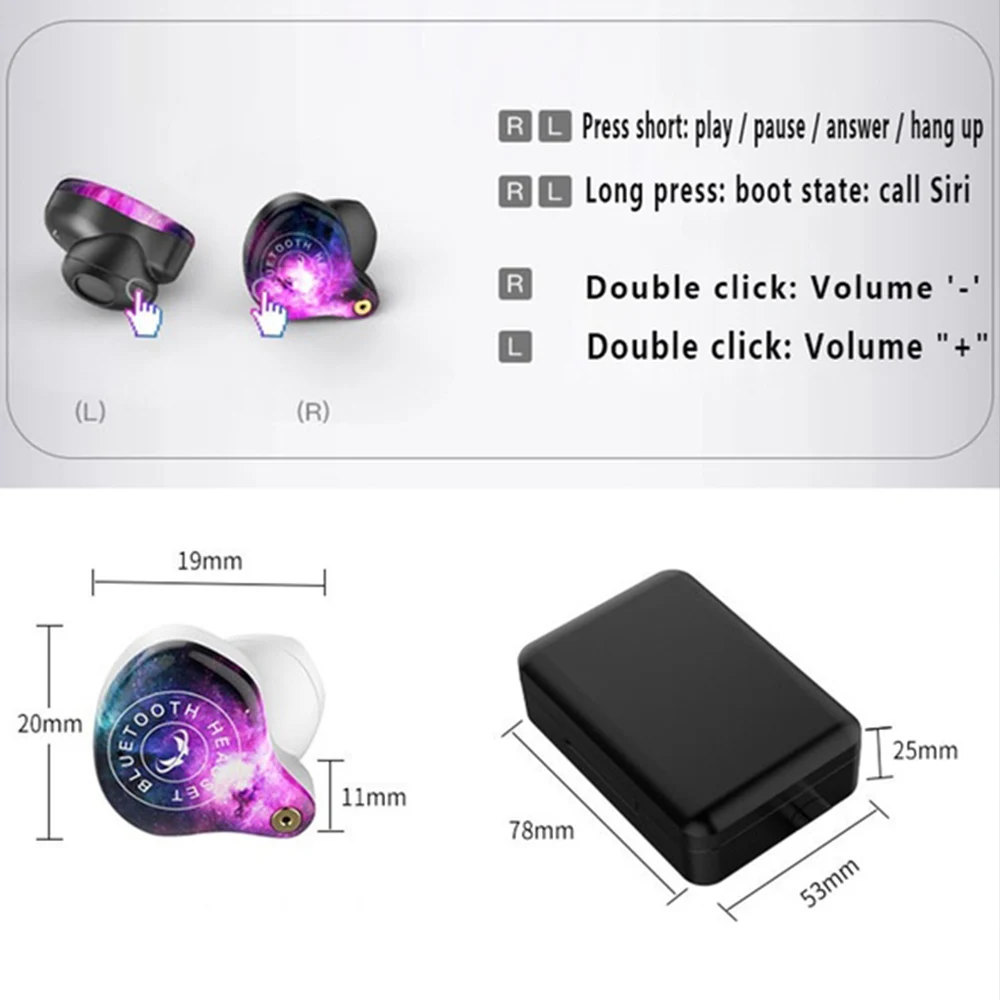 XSplus TWS Bluetooth V5 0 Wireless Earphones LED Display 9D Hifi Wireless Earphone Earbuds 3600mAh Charging Box