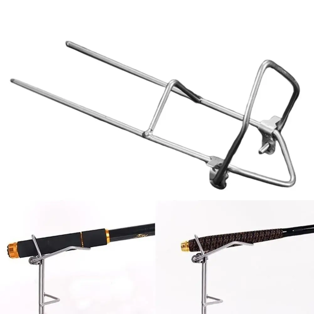 Outdoor Stainless Steel Foldable Adjustable Bracket Thicken Fishing Rod Rest Holder Support Ground Stand Sea Fishing Tackle Tool