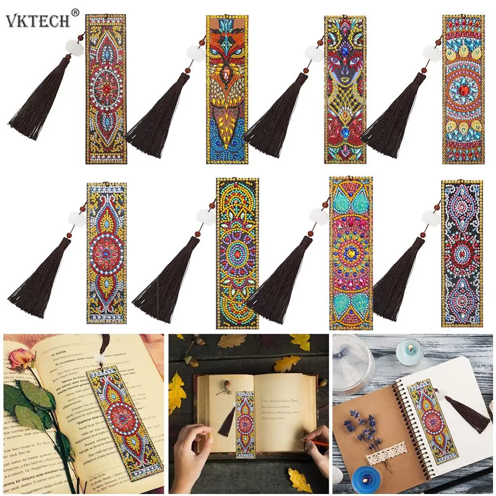 5D Diamond Painting Bookmark Embroidery Art DIY Tassel Craft Book Mark