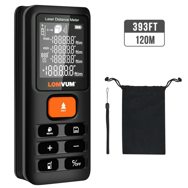 LOMVUM 120m Laser Distance Meter Trena Laser Ruler Rangefinders Digital Distance Meter Medidor Metro Lazer Tape Measure 120M