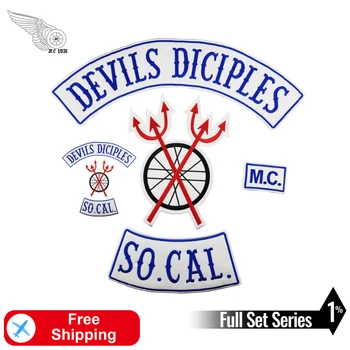 

Devils Socal Biker Embroidery Patches Motorcycle Appliqued on Jacket Rider Club Accessories Handmade Iron on Stickers Customized