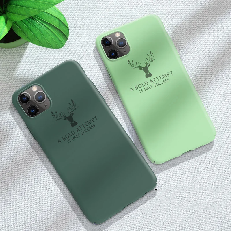Для iPhone 11 чехол Pro Max Liquid PC жесткий для кожи с головой лося ультра тонкий